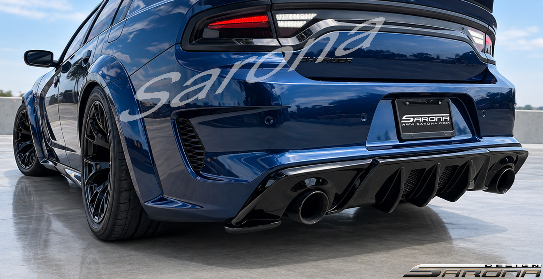 Custom Dodge Charger  Sedan Rear Lip/Diffuser (2015 - 2023) - $590.00 (Part #DG-042-RA)